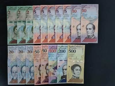 外国纸币专场260116场 - 委内瑞拉🇻🇪2018版18张全套，全新品相UNC。