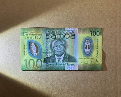 【Blue Auction】世界纸币精拍第772期——18级TOP拍卖/信誉/品质/专业/高效💫 - 【补号倒置号】萨摩亚100塔拉 全新UNC