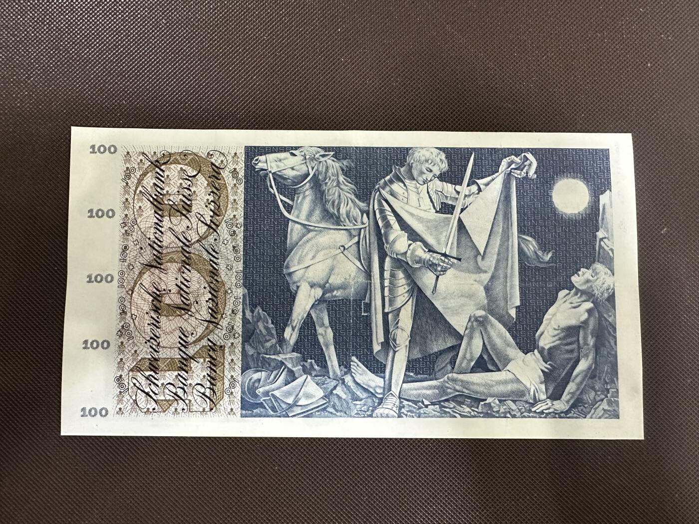 喜羊羊钱币收藏2025第12期(流通品相场) 瑞士	P-49e 1963年100法郎	品相如图				33E 52624			