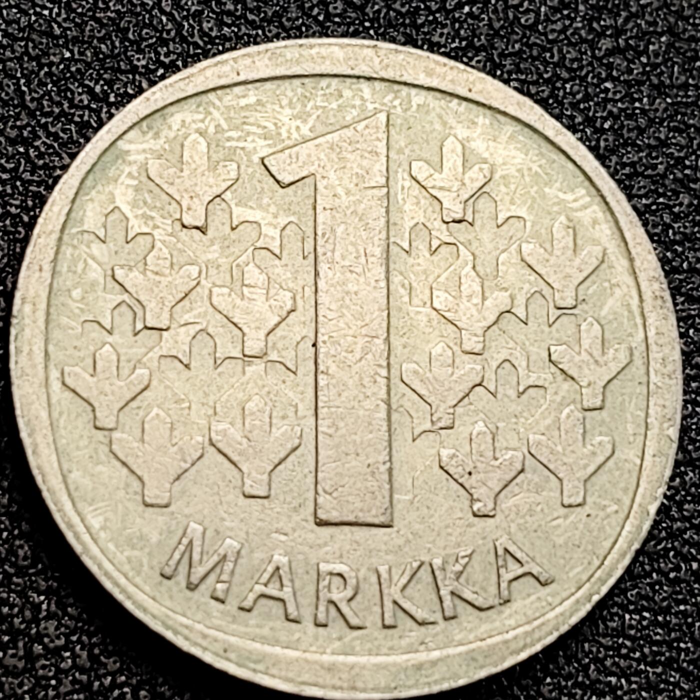 泉币菌-第164场-新年第七场 精品福利场 1970年 芬兰 1马克 镍铜硬币 立狮 纪念币铜钱 