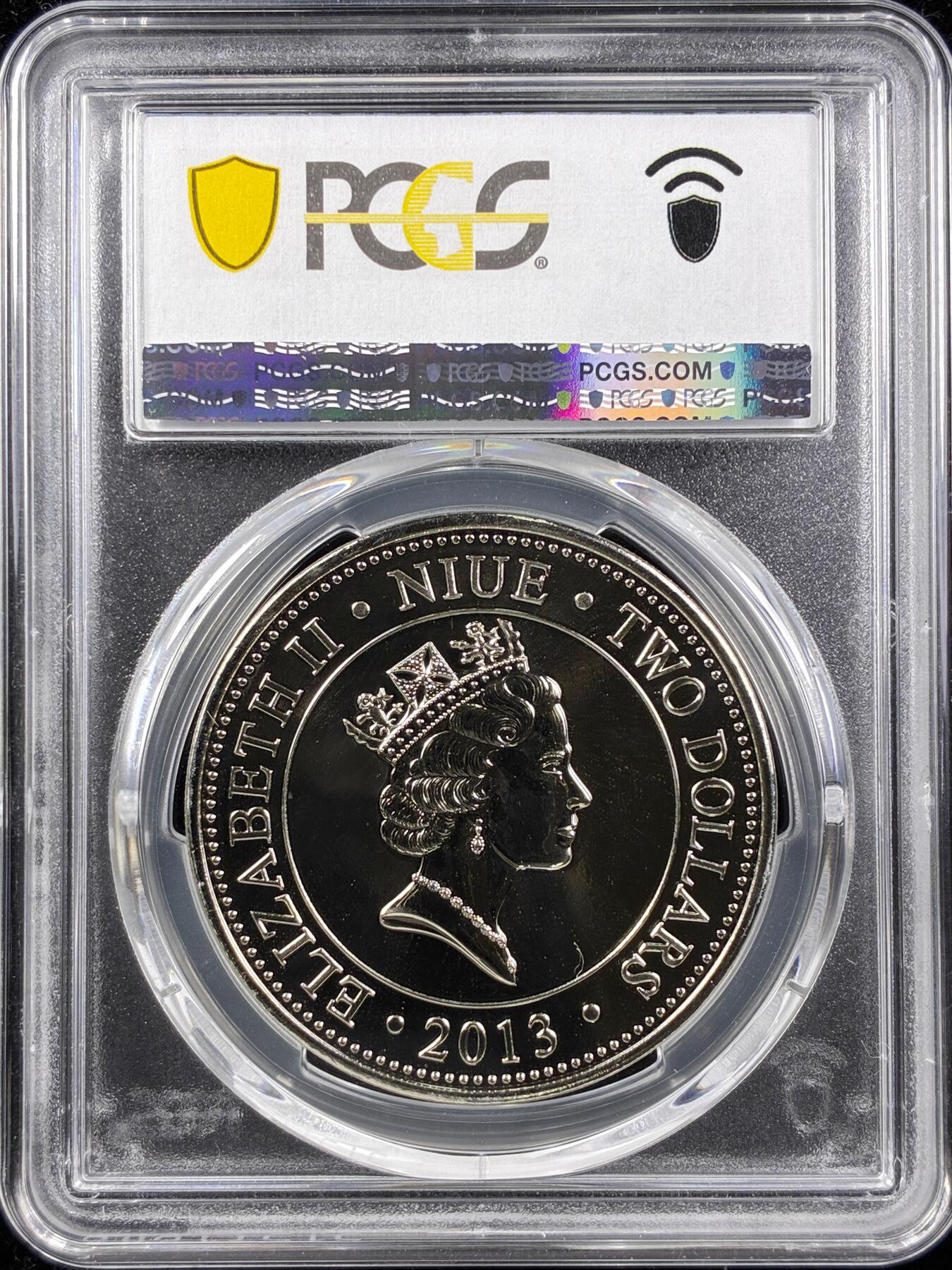 【雨安】【直播拍卖】【第0123期-评级币章】2026-01-10 周六 19:30 [评级现代] Niue 纽埃 1元 2013年 登基纪念  PCGS-MS69
