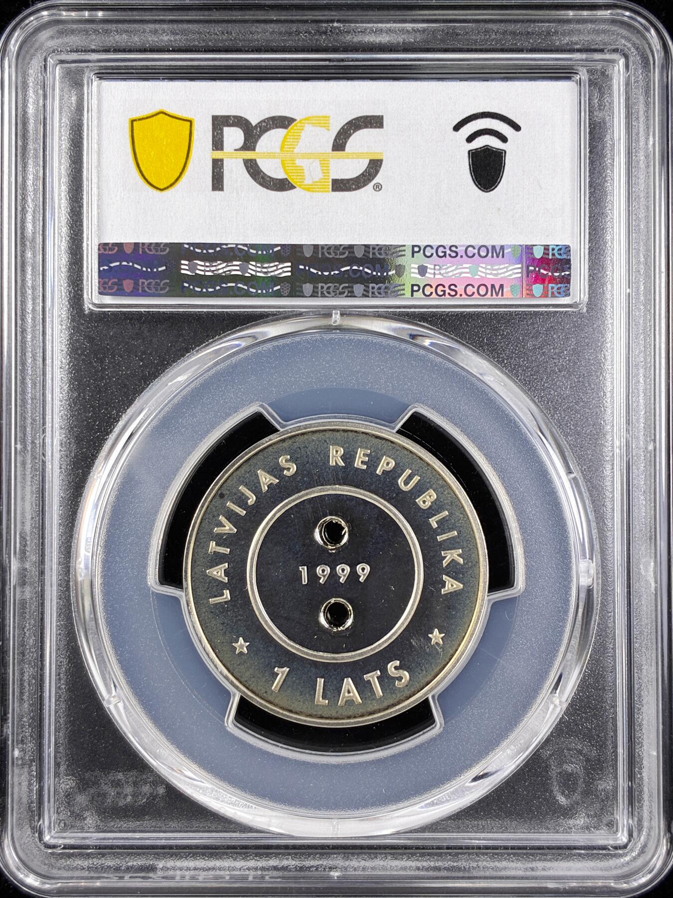 【雨安】【直播拍卖】【第0123期-评级币章】2026-01-10 周六 19:30 [评级现代] Latvia 拉脱维亚 1拉特 1999年 千禧年 PCGS-PR67DCAM 精制币