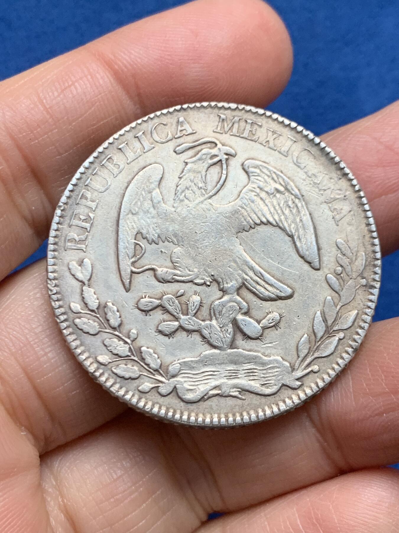 《竞宝斋》第455场 周日，周一 2场连拍 （全场包邮，欢迎送拍） 墨西哥1880 ZS JS版 8R鹰洋银币