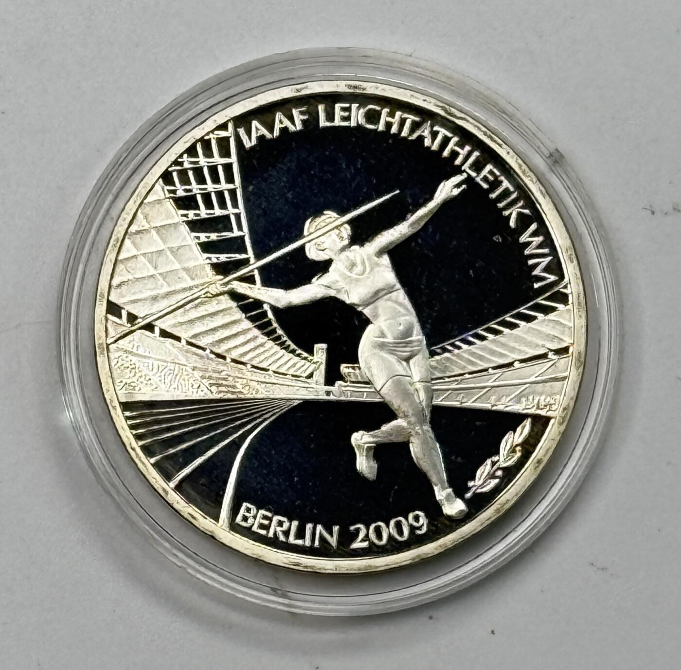 S&S Numismatic世界钱币-拍卖 第118期  德国2009年 柏林田径世锦赛 10欧元精制纪念银币 18克925银，品相如图