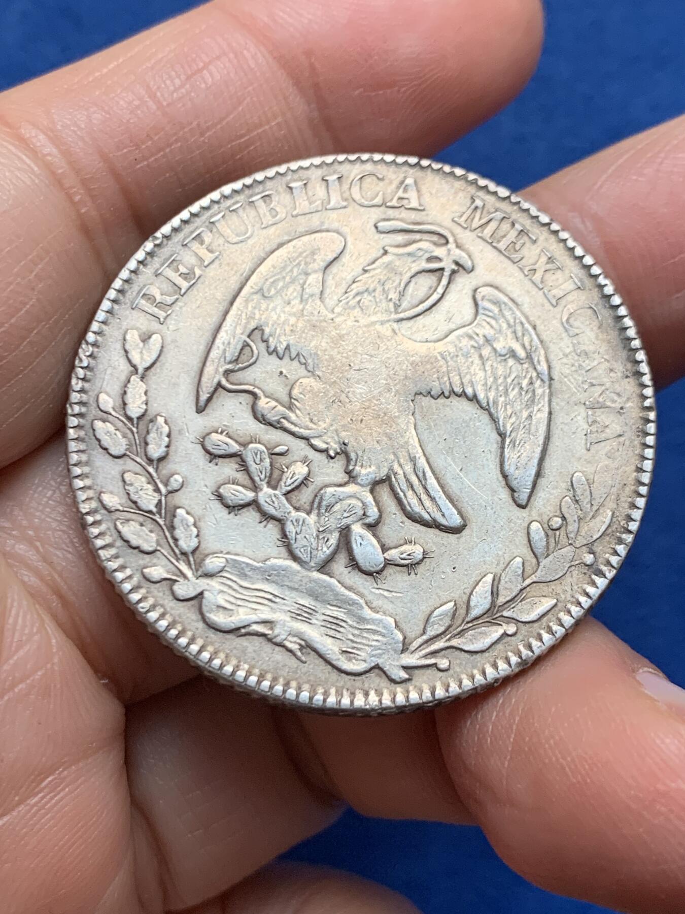 《竞宝斋》第455场 周日，周一 2场连拍 （全场包邮，欢迎送拍） 墨西哥1880 ZS JS版 8R鹰洋银币