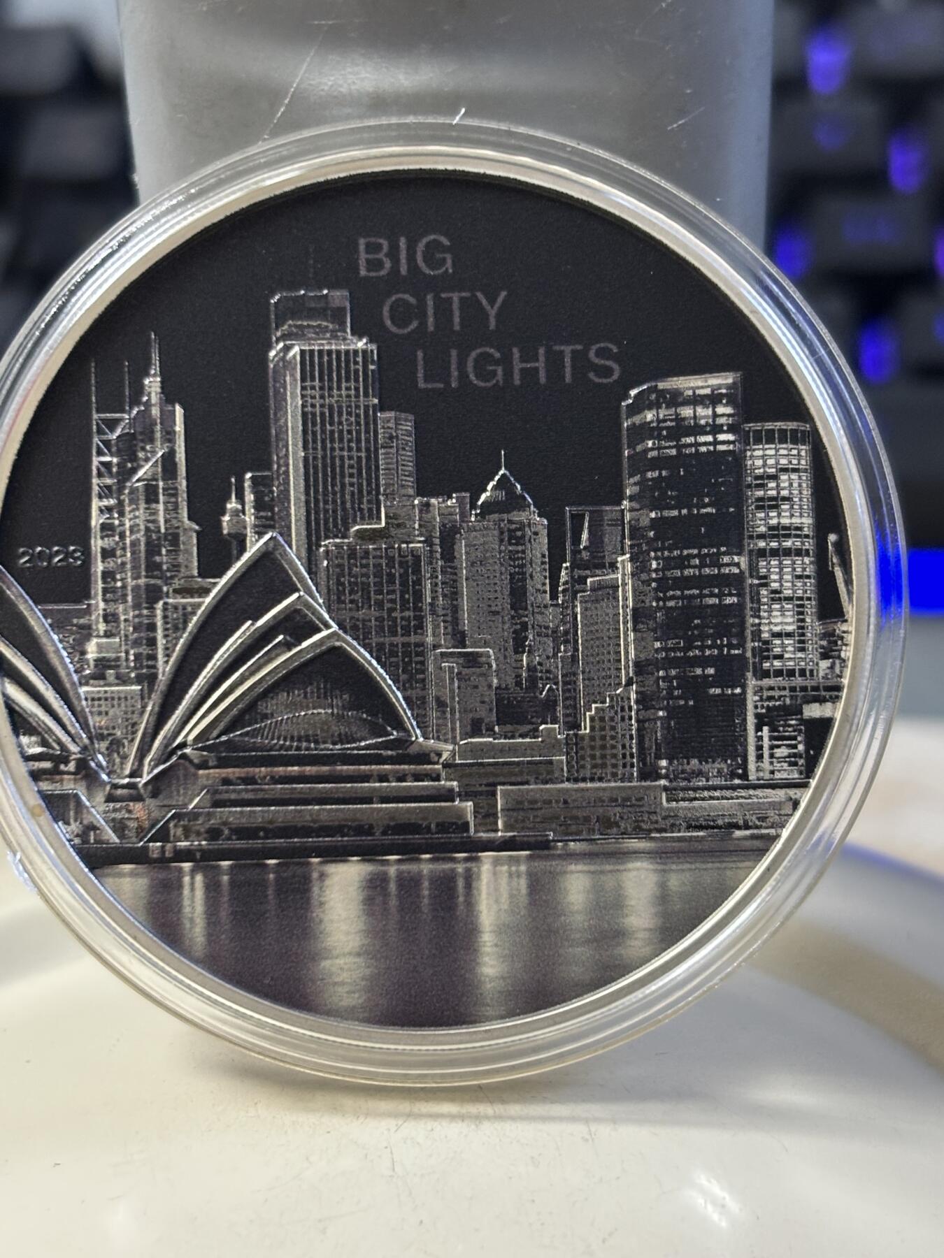 第187期拍卖 库克2023年城市之光系列澳洲悉尼1盎司纪念银币，999银，发行2023枚