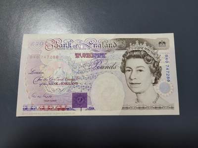 1月5号晚上8点 外国纸币自动截拍第80场 - 英国20镑 E序列1991年皇冠初版 Gill首签 新品