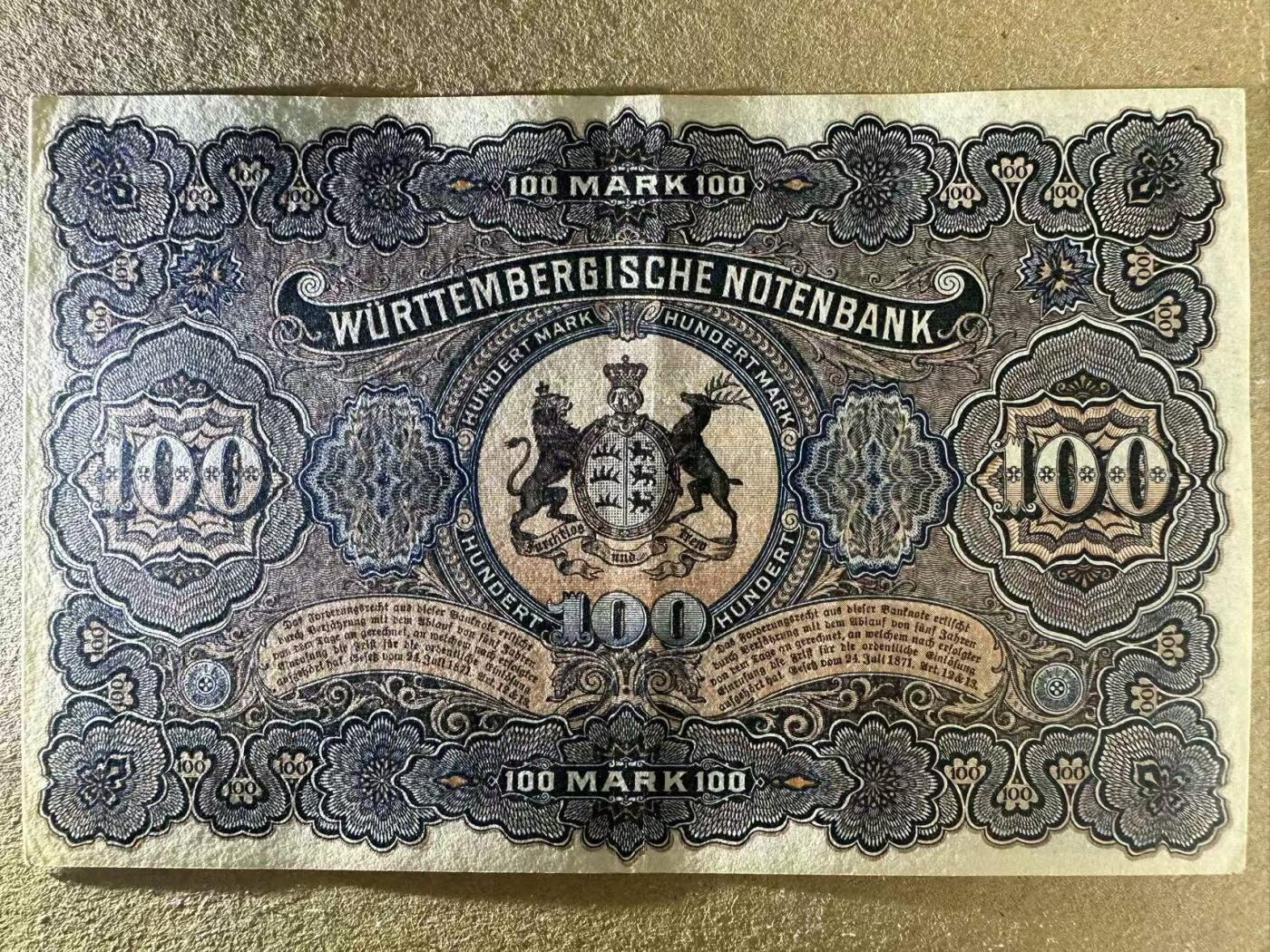 【Blue Auction】世界纸币精拍第772期——18级TOP拍卖/信誉/品质/专业/高效💫 【无47】德国 1911年100马克 小天使 捷德出品 AU品相