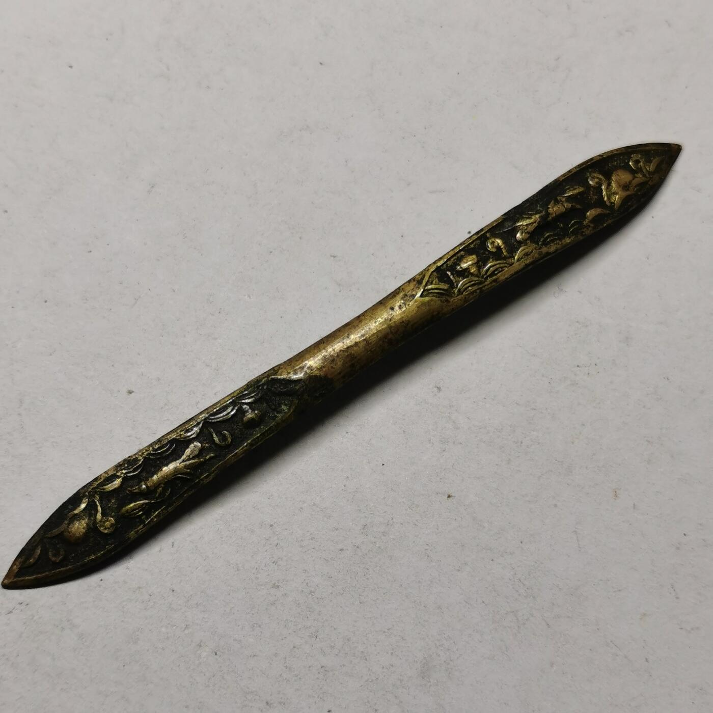 杂件专场93期 清代鎏金发簪，花纹精美