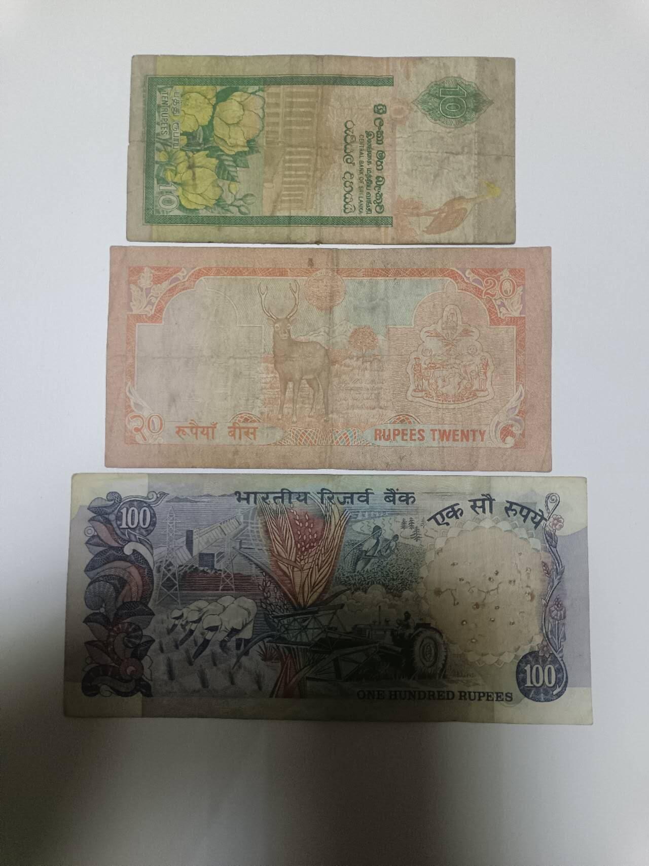 【20260108】非全新纸币和硬币第322场 亚洲国家3张纸币，有针孔