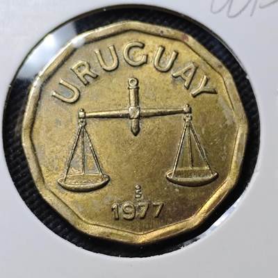 KK钱币收藏小铺  第386期  2月预留时间 周末发货 - 1977 乌拉圭50分铜币