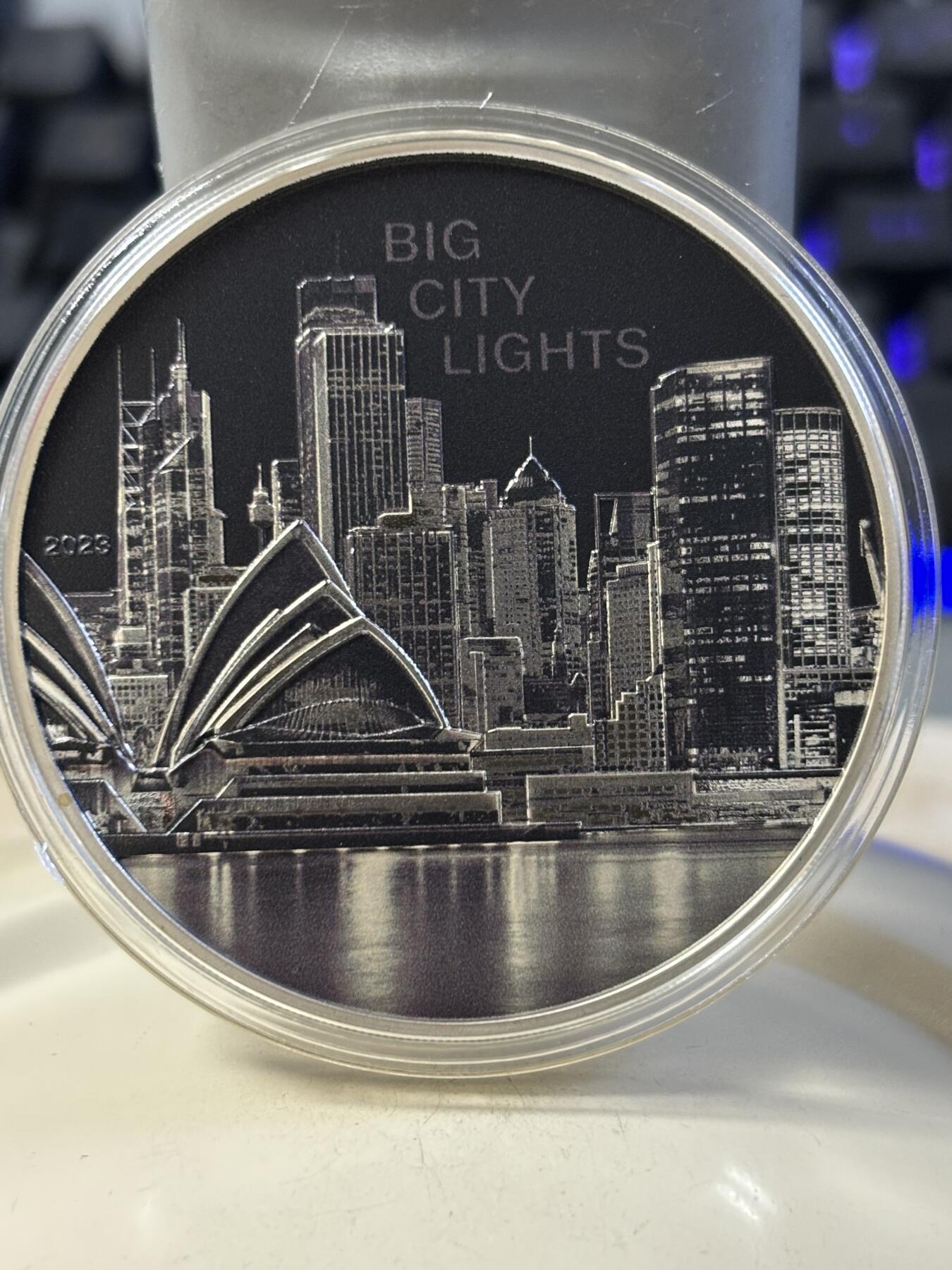 第187期拍卖 库克2023年城市之光系列澳洲悉尼1盎司纪念银币，999银，发行2023枚