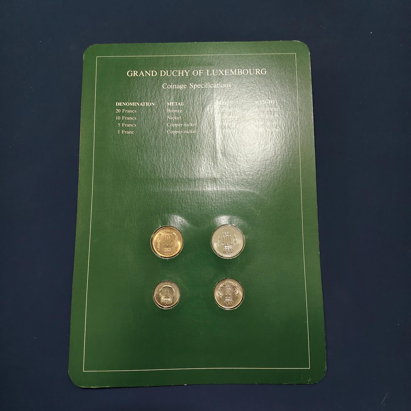 【全场包邮】纯粹捡漏拍492场【封装套币专场】-注意佣金 【富兰克林·世界各国硬币系列邮币卡】卢森堡大公国