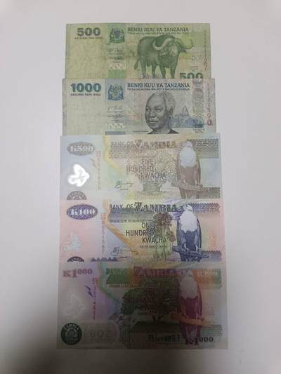 【20260108】非全新纸币和硬币第322场 - 非洲国家5张纸币