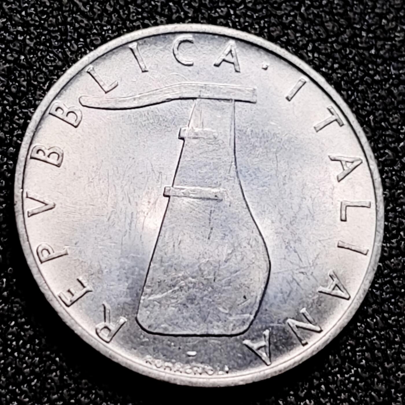 泉币菌-第165场-新年第八场 精品福利场 原光 1955年 意大利 5分铝制硬币 海豚 20mm 纪念币铜钱 纪念币铜钱