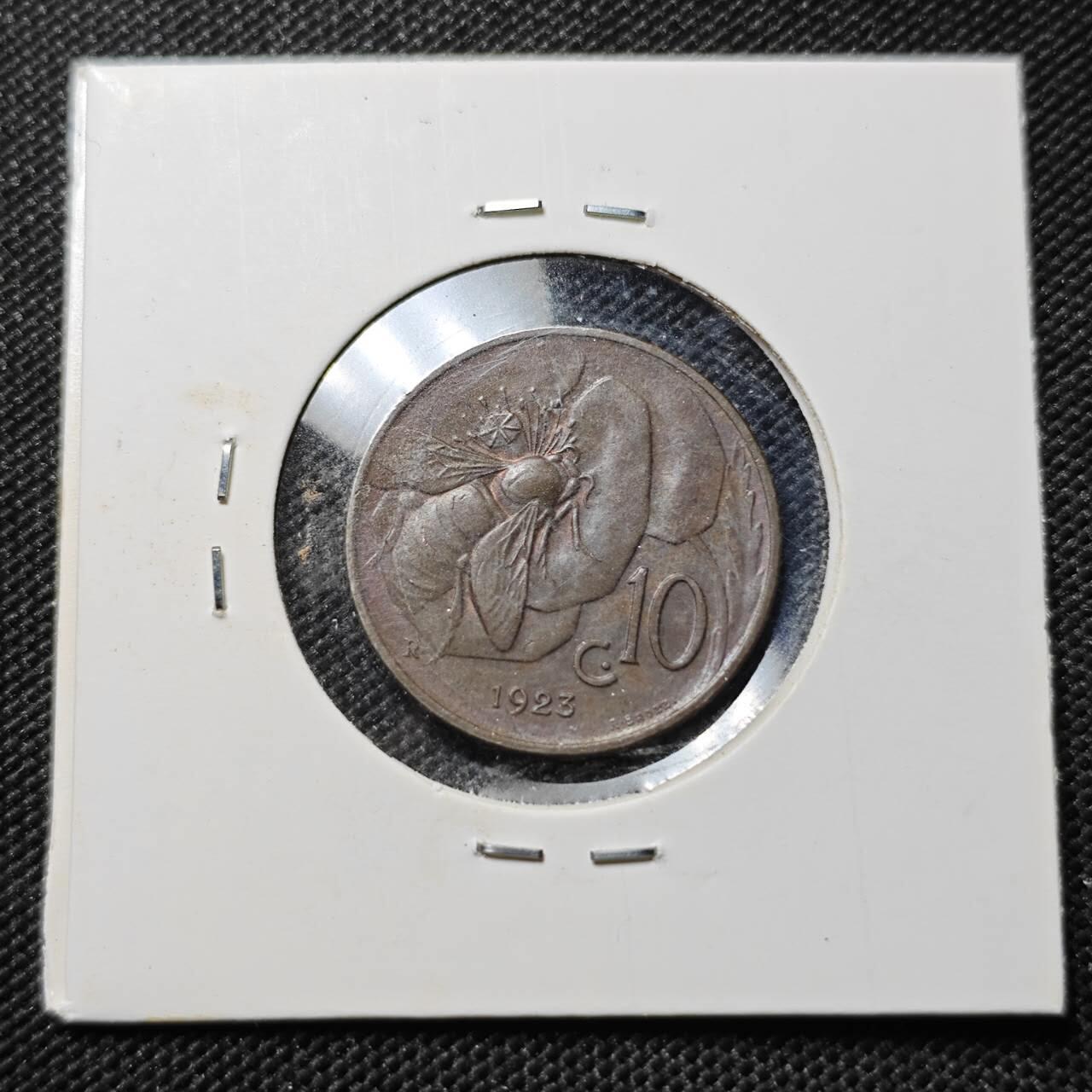 KK钱币收藏小铺  第386期  2月预留时间 周末发货  1923意大利10分铜币