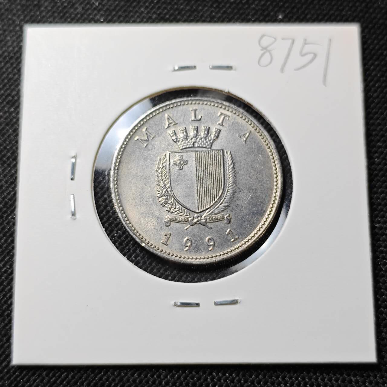 KK钱币收藏小铺  第387期  2月预留时间 周末发货  马耳他25分