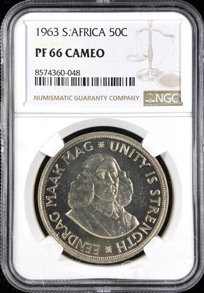 【雨安】【直播拍卖】【第0123期-评级币章】2026-01-10 周六 19:30 - [评级非洲] South Africa 南非 50分 1963年 精制 NGC-PF66Cameo 精制币