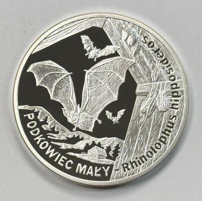 S&S Numismatic世界钱币-拍卖 第118期  - 波兰2010年 世界动物-小马蹄蝠 20兹罗提精制纪念银币 28.28克925银