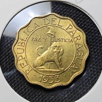 KK钱币收藏小铺  第386期  2月预留时间 周末发货 -  1953巴拉圭15分铜币 好品