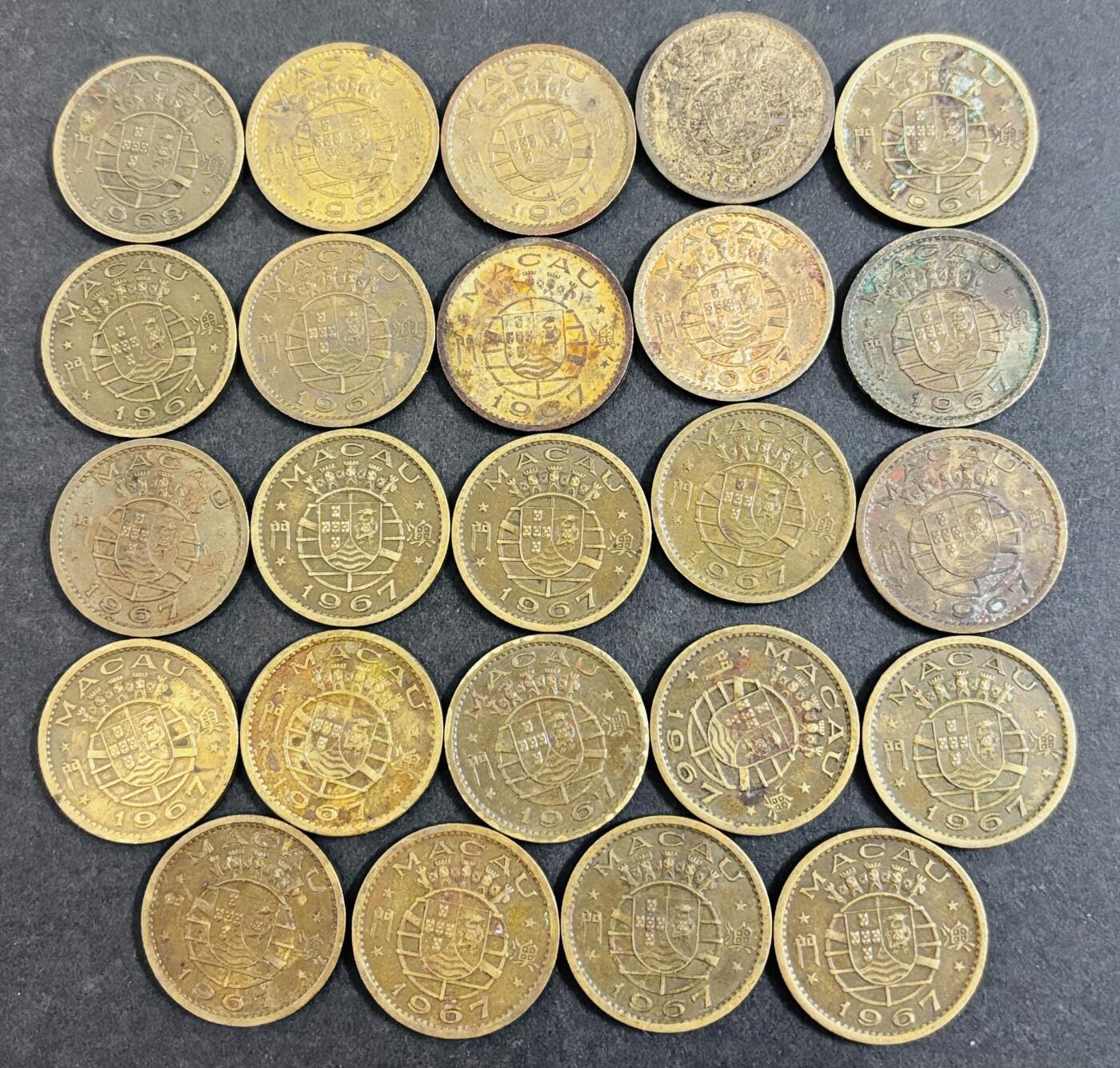 文馨钱币收藏 2026新年第二场（第 288 场）【长期接代拍品】 早期葡属澳门一毫铜币 24 枚