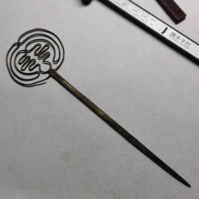 杂件专场94期 - 清末民国老银发簪，一边有一点断