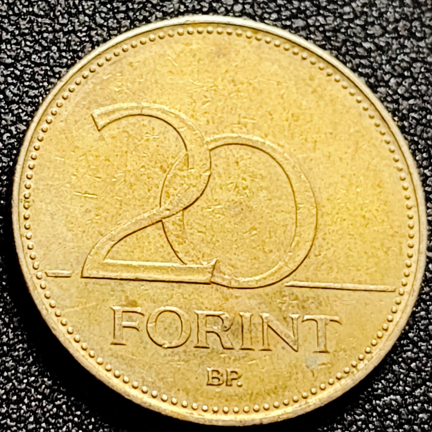 泉币菌-第165场-新年第八场 精品福利场 无叶鸢尾花 匈牙利2005年 20福林銅镍锌硬币 26.3毫米 6.9克