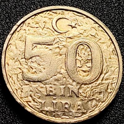 泉币菌-第164场-新年第七场 精品福利场 - 原铜光极美 通胀时期 土耳其50BIN 50000里拉 28mm 