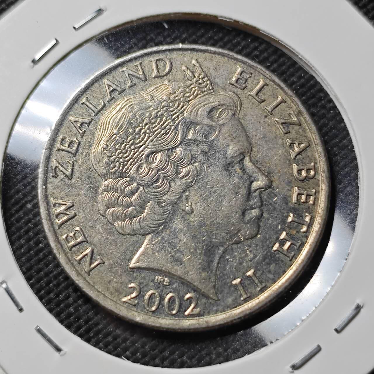 KK钱币收藏小铺  第386期  2月预留时间 周末发货 2002 新西兰20分 大版