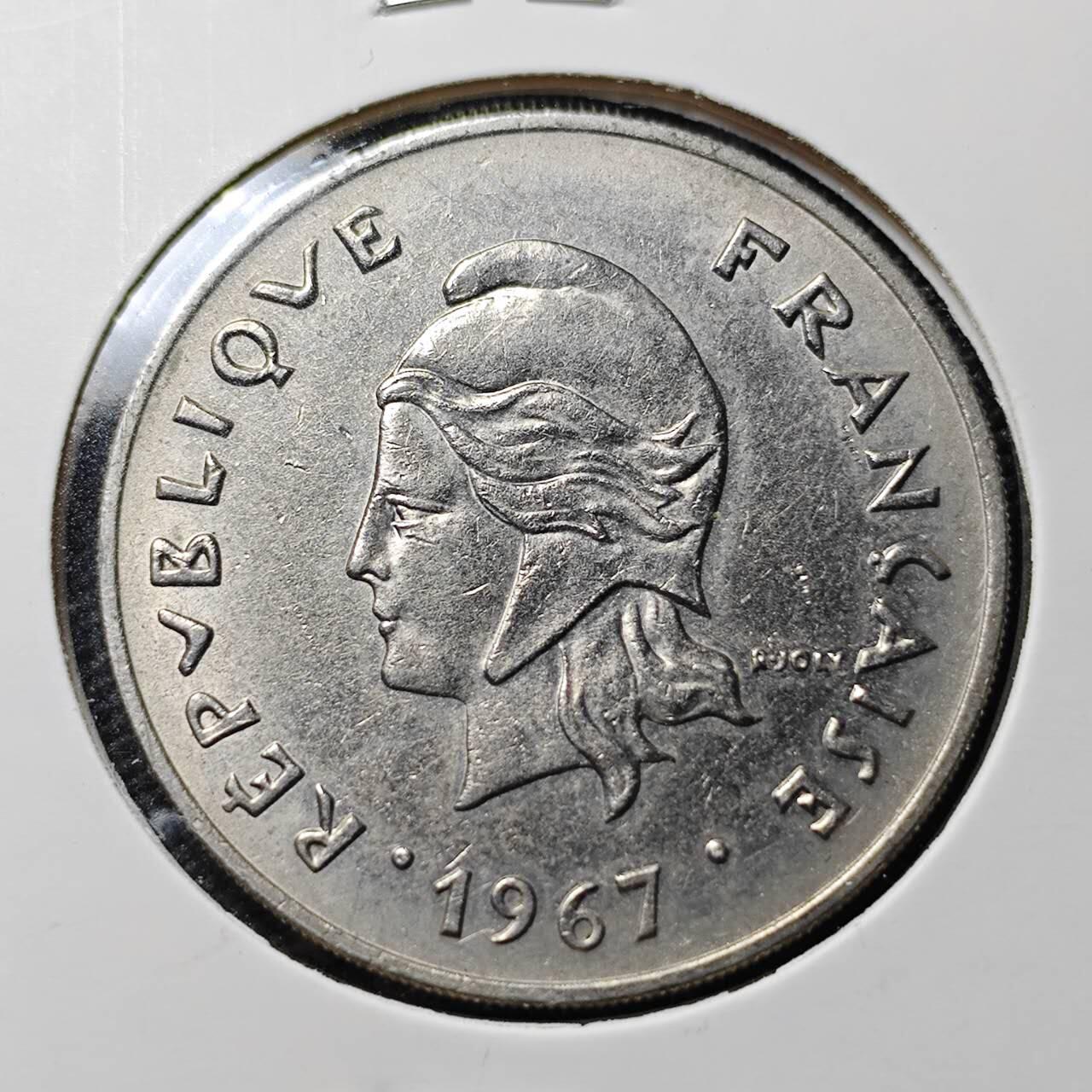 KK钱币收藏小铺  第386期  2月预留时间 周末发货  法属波利尼西亚50法郎