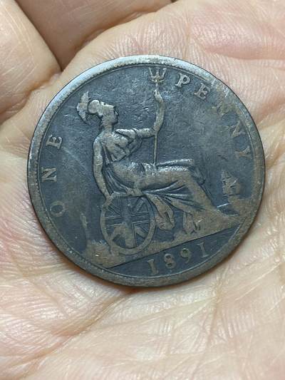 2026年第四场(总第一百七十三场）外国好品散币场(免佣金) - 英国🇬🇧1891年1便士(维多利亚女王中年桂冠第三版)