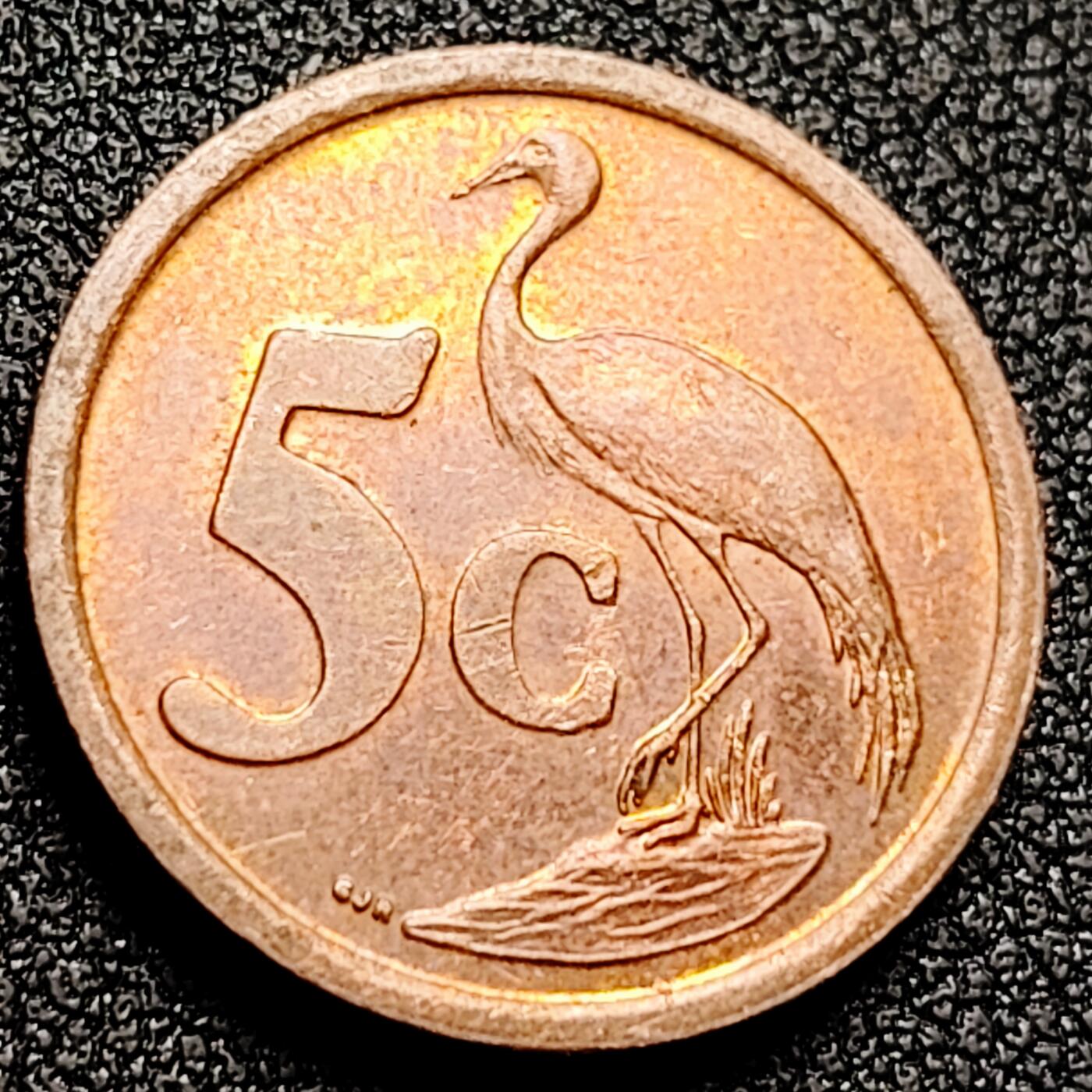 泉币菌-第165场-新年第八场 精品福利场 仙鹤 南非5硬币 国徽版红铜币 直径22mm 