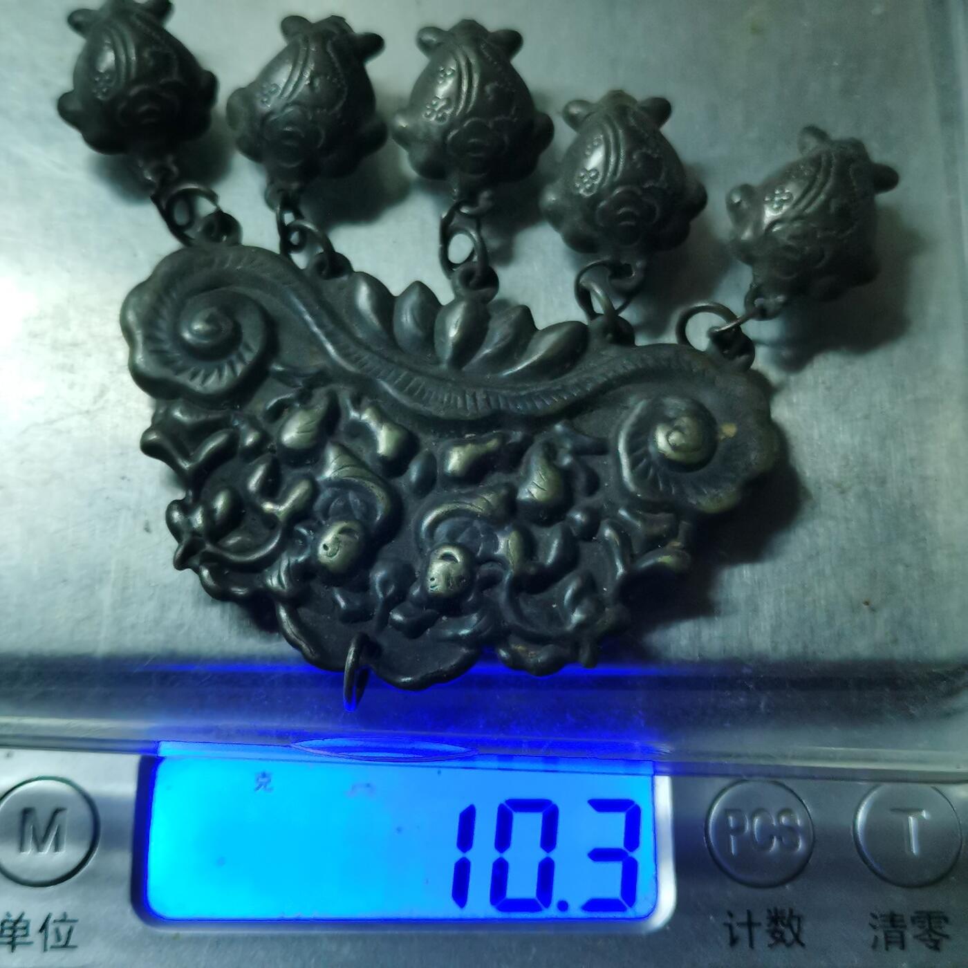 杂件专场93期 清代老银二仙吊坠