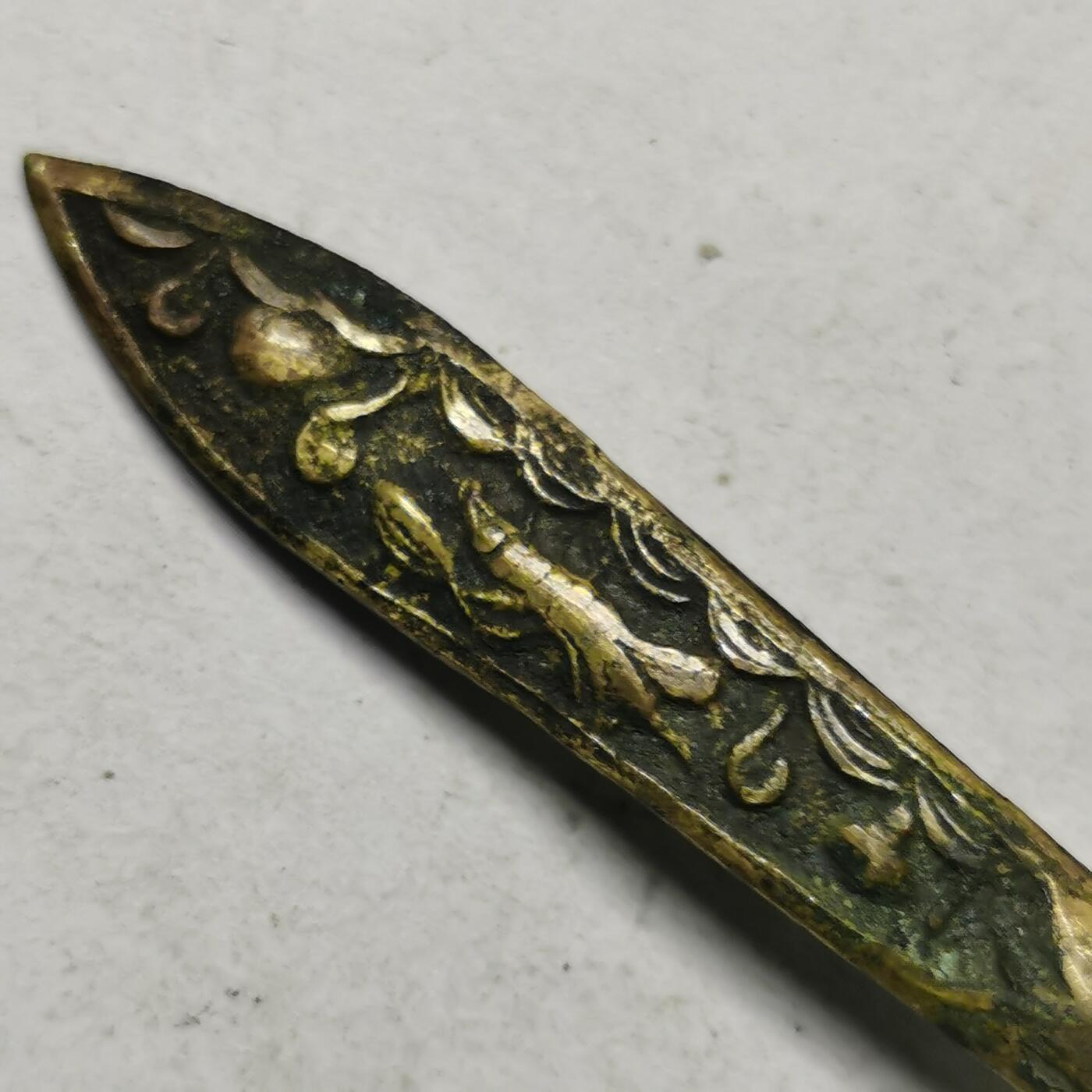 杂件专场93期 清代鎏金发簪，花纹精美