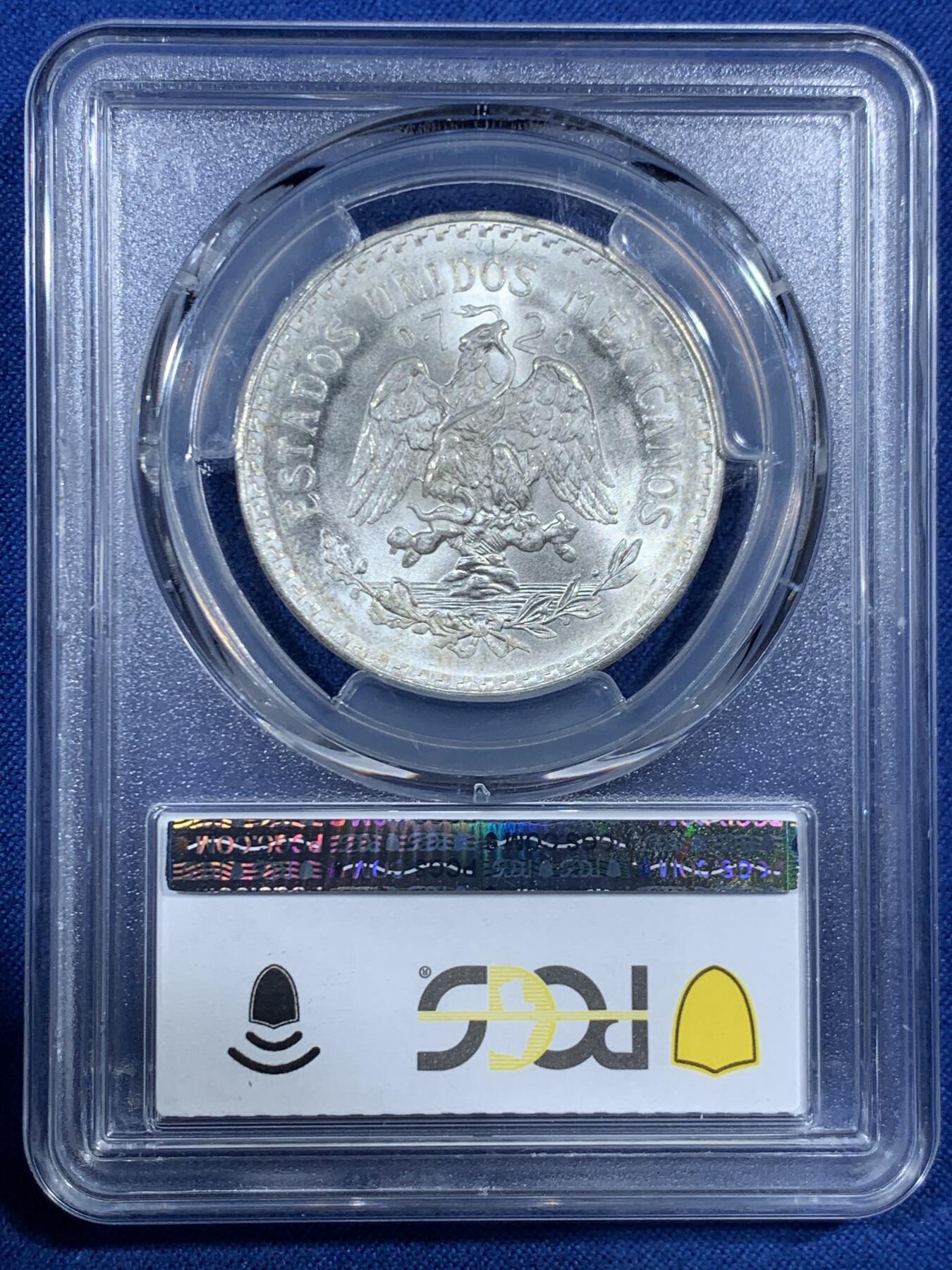《竞宝斋》第455场 周日，周一 2场连拍 （全场包邮，欢迎送拍） PCGS MS66 墨西哥 1944年 1比索 自由帽银币 高分爆光