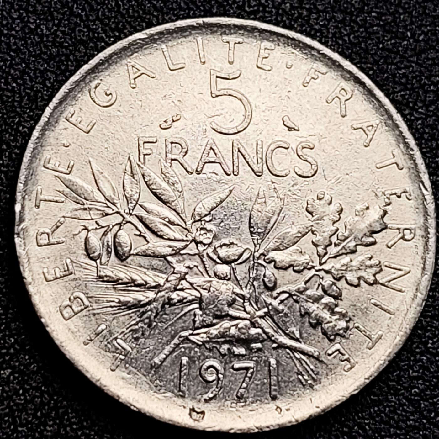 泉币菌-第164场-新年第七场 精品福利场 播种女神 法国5法郎硬币 直径29MM 