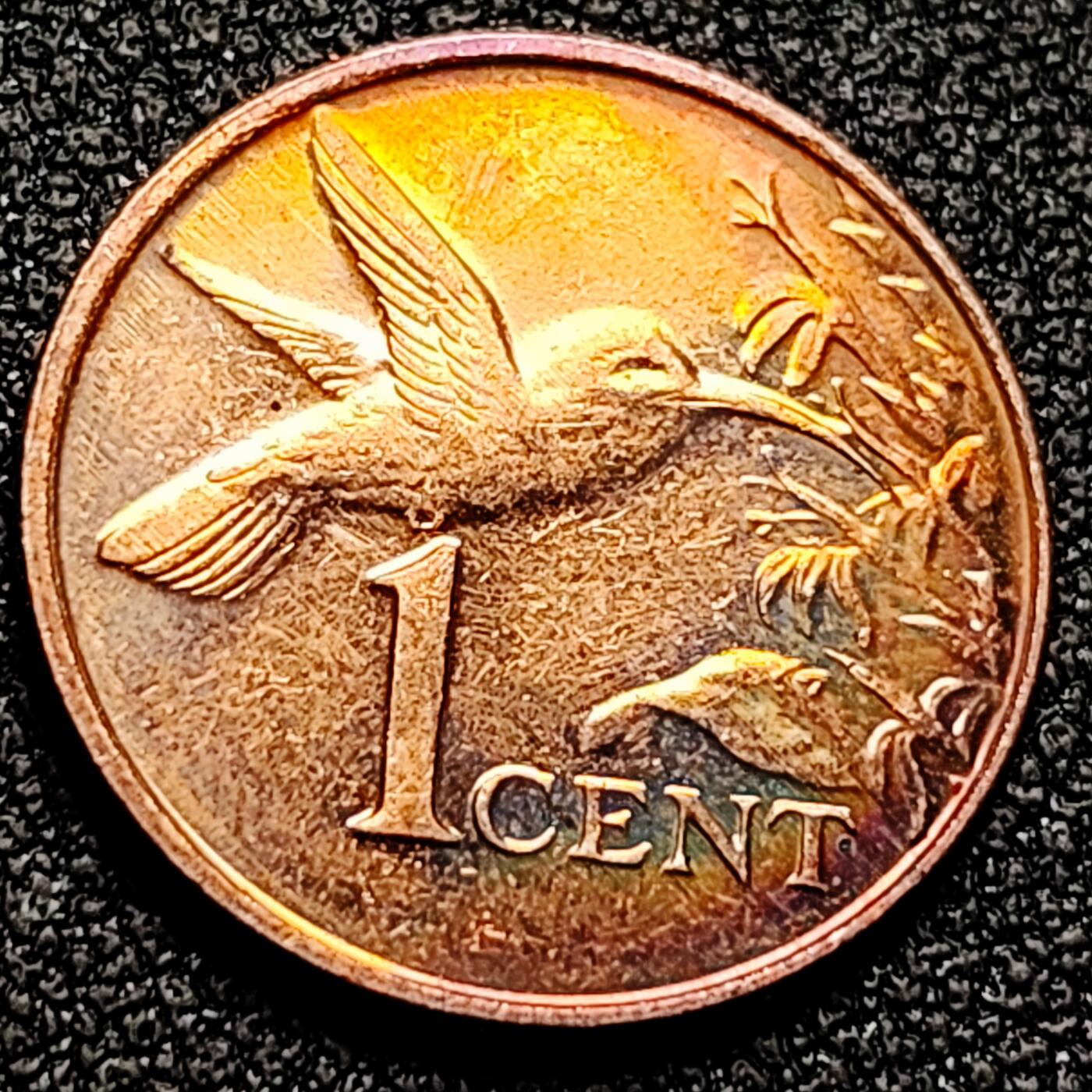 泉币菌-第164场-新年第七场 精品福利场 蜂鸟 特立尼达和多巴哥1分青铜硬币 17.8毫米 1.95克 纪念币铜钱