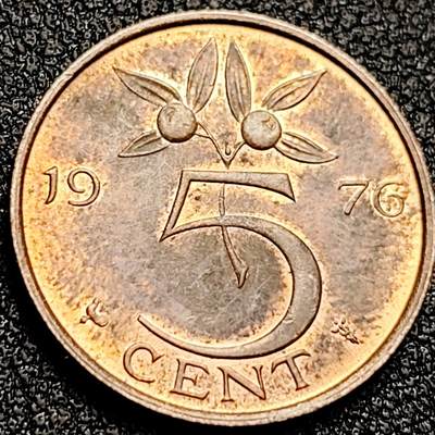 泉币菌-第166场- 新年第九场 精品福利场 - 铜光美品  荷兰5分 朱丽娜女神 21mm欧洲币