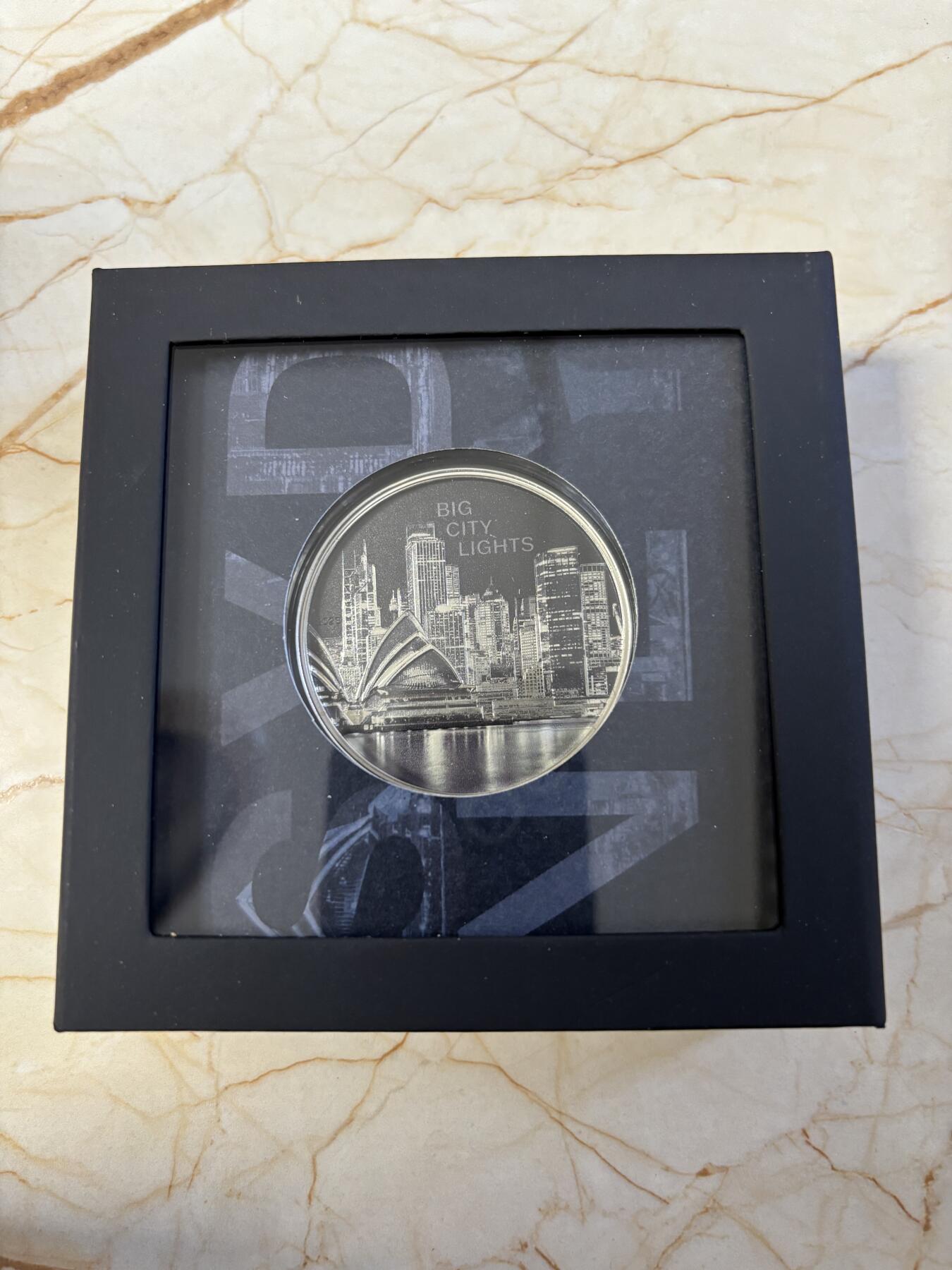 第187期拍卖 库克2023年城市之光系列澳洲悉尼1盎司纪念银币，999银，发行2023枚