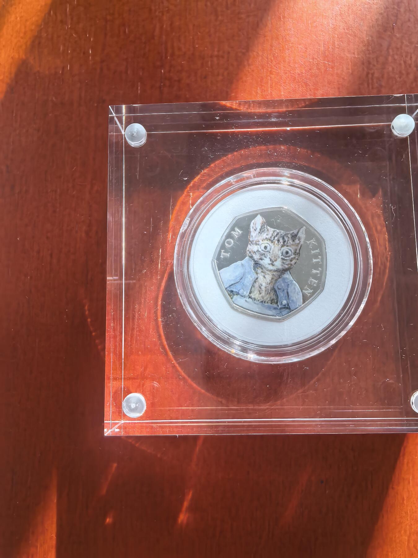 长老汇蛇年精选第九十二场拍卖 2017英国彼得兔系列汤姆猫50便士彩色精制银币，原盒证