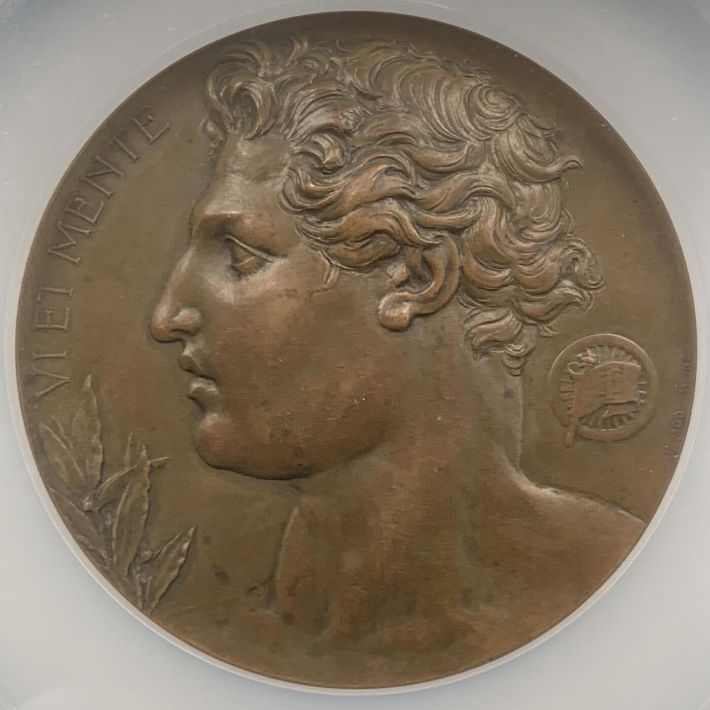 掌中浮雕-藏着的欧洲第048场 NGC MS62 : 1911年意大利旅行俱乐部纪念大铜章  ,69mm