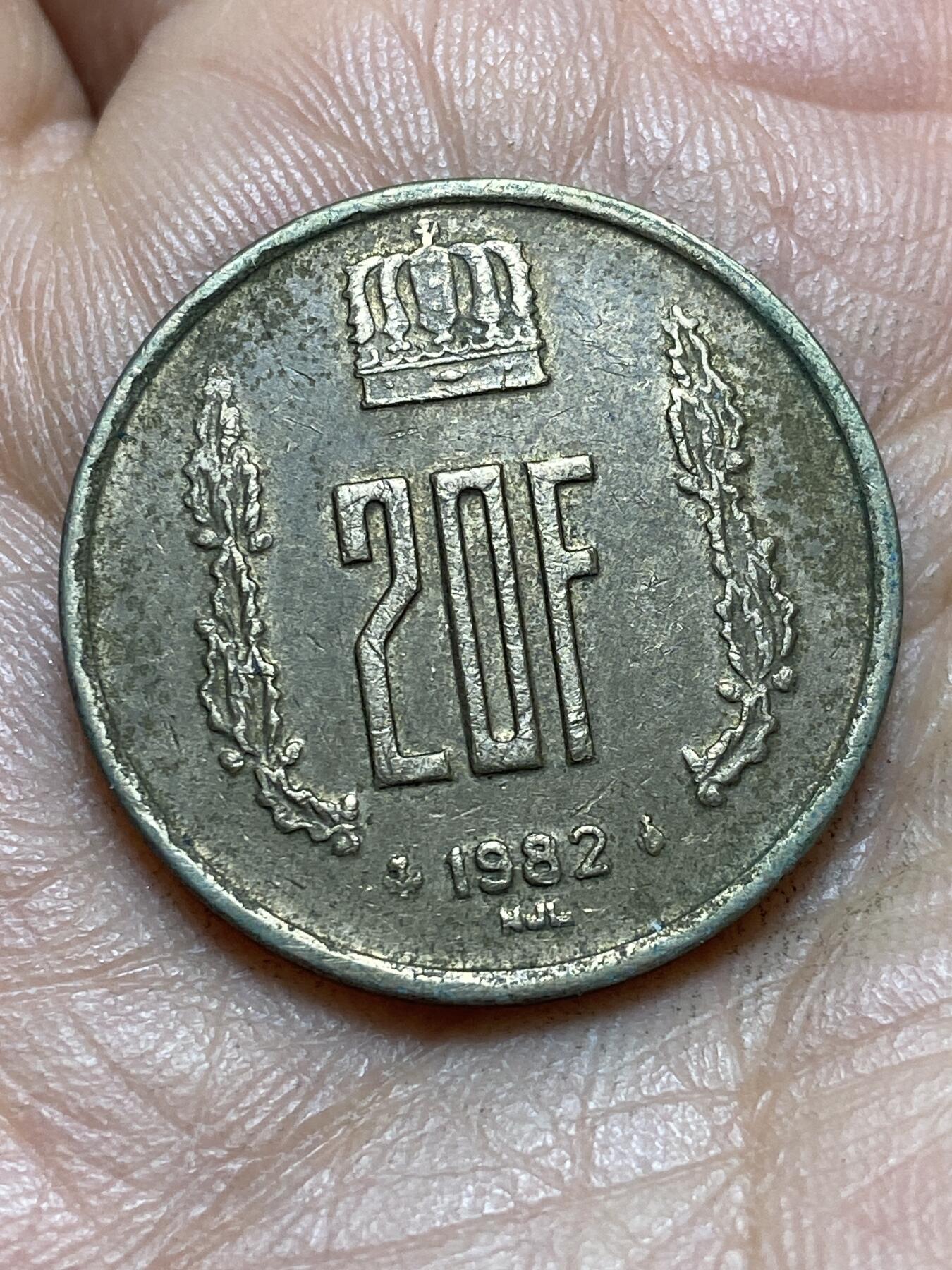 2026年第四场(总第一百七十三场）外国好品散币场(免佣金) 卢森堡🇱🇺1982年20法郎(第八任让大公时期，第一版)