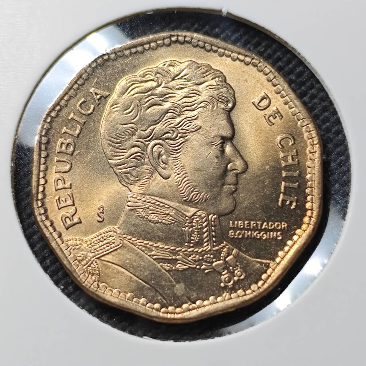 KK钱币收藏小铺  第387期  2月预留时间 周末发货 1987智利50比索 好品