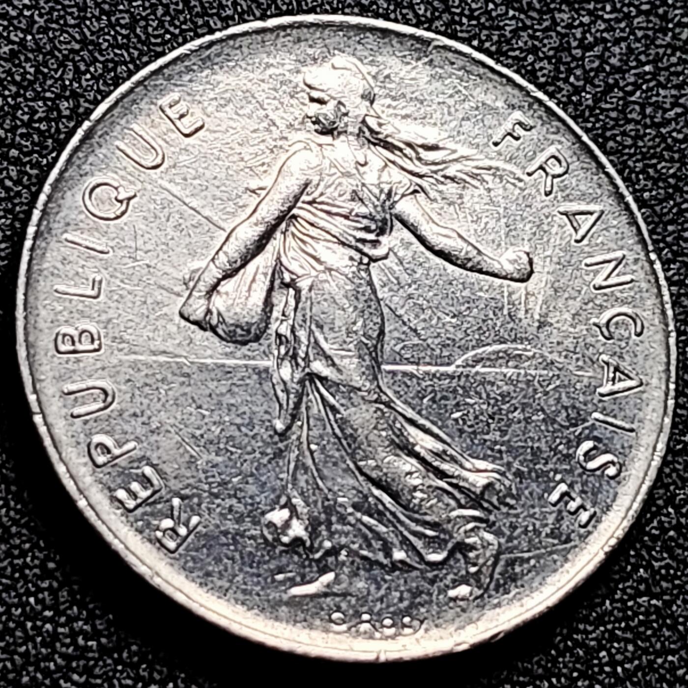 泉币菌-第165场-新年第八场 精品福利场 播种女神 法国5法郎硬币 直径29MM 