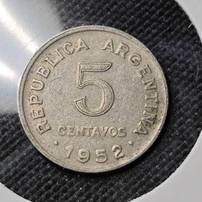 KK钱币收藏小铺  第387期  2月预留时间 周末发货 -  1952阿根廷5分