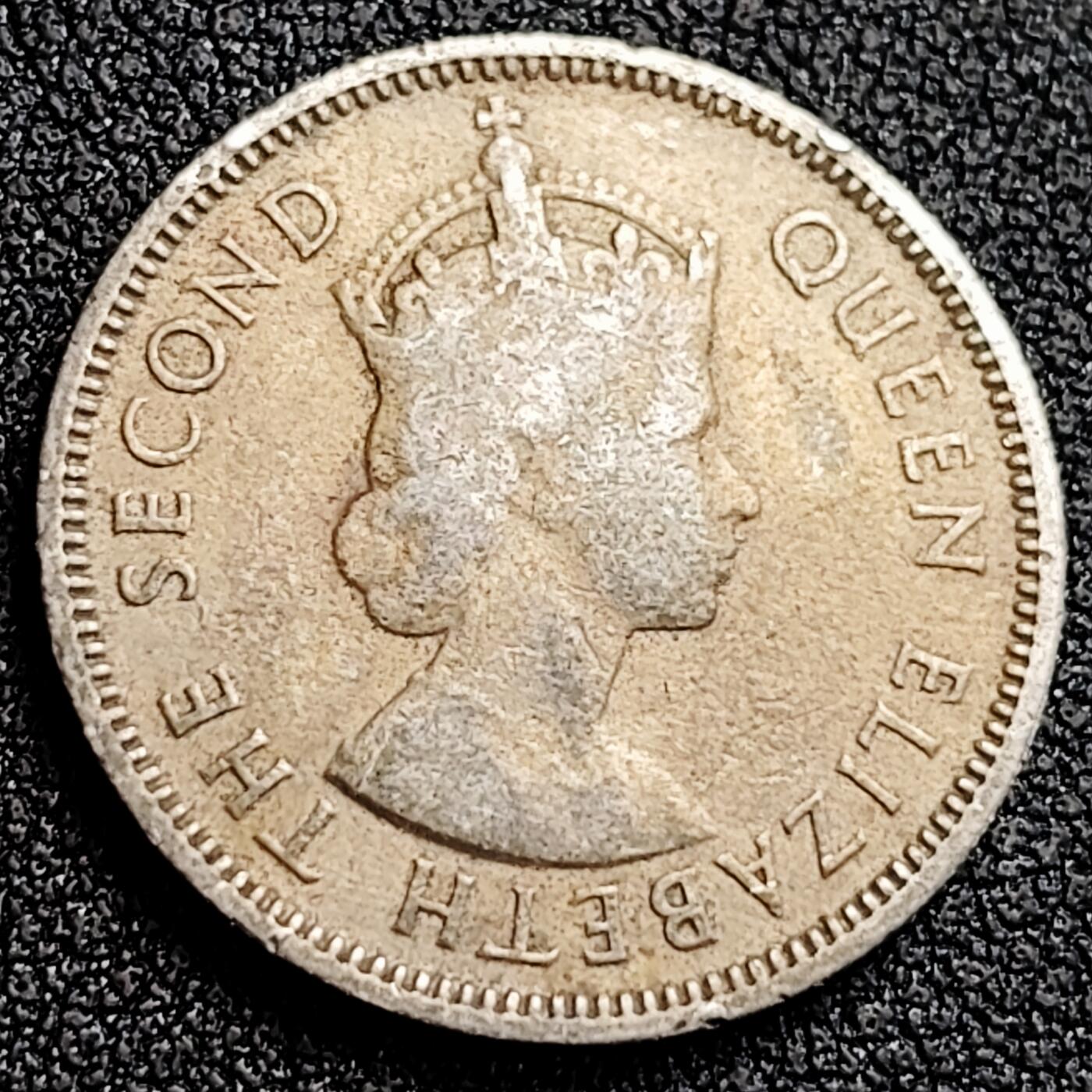 泉币菌-第164场-新年第七场 精品福利场 少见 英属塞舌尔1954年1/2卢比   Copper-Nickel    伊丽莎白二世