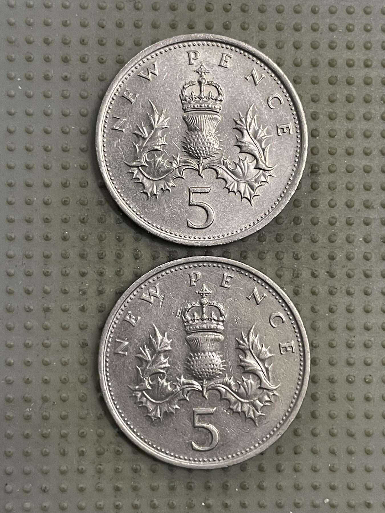 2026年第2场各国散币拍卖（总第152场） 英国1978年5便士大版2枚