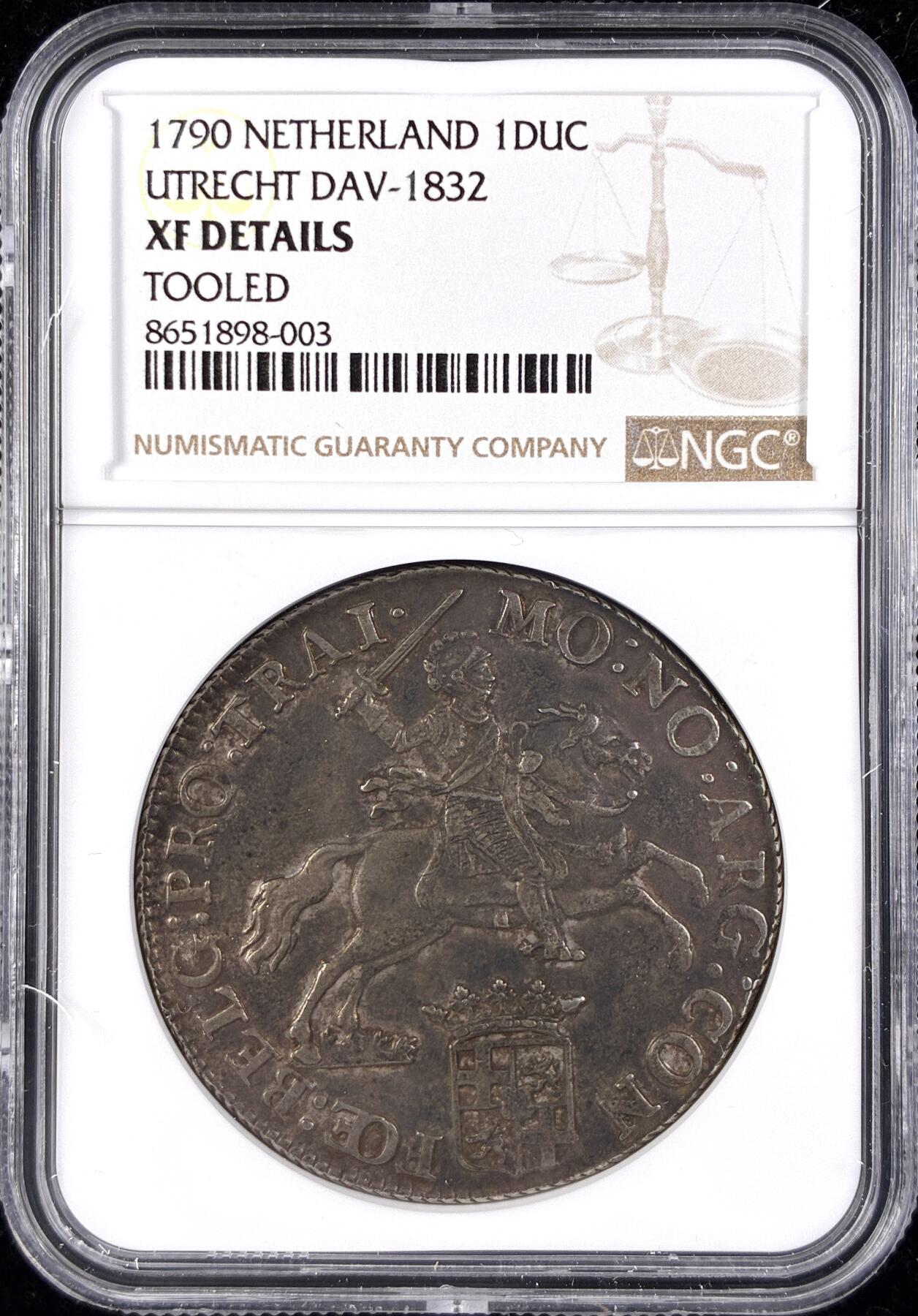 【雨安】【直播拍卖】【第0123期-评级币章】2026-01-10 周六 19:30 [评级欧洲] Netherlands 荷兰 共和国 大马剑 Utrecht乌特勒支 1790年  NGC-XF 原味欧洲老包浆