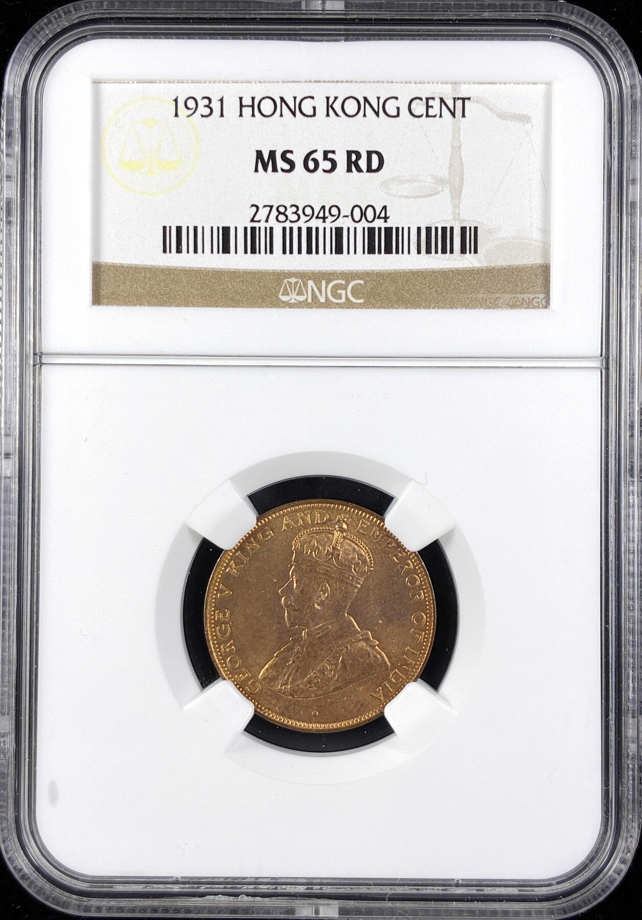 【雨安】【直播拍卖】【第0123期-评级币章】2026-01-10 周六 19:30 [评级中国] [中国香港] 香港 1仙 1931年 乔治五世 一仙  NGC-MS65