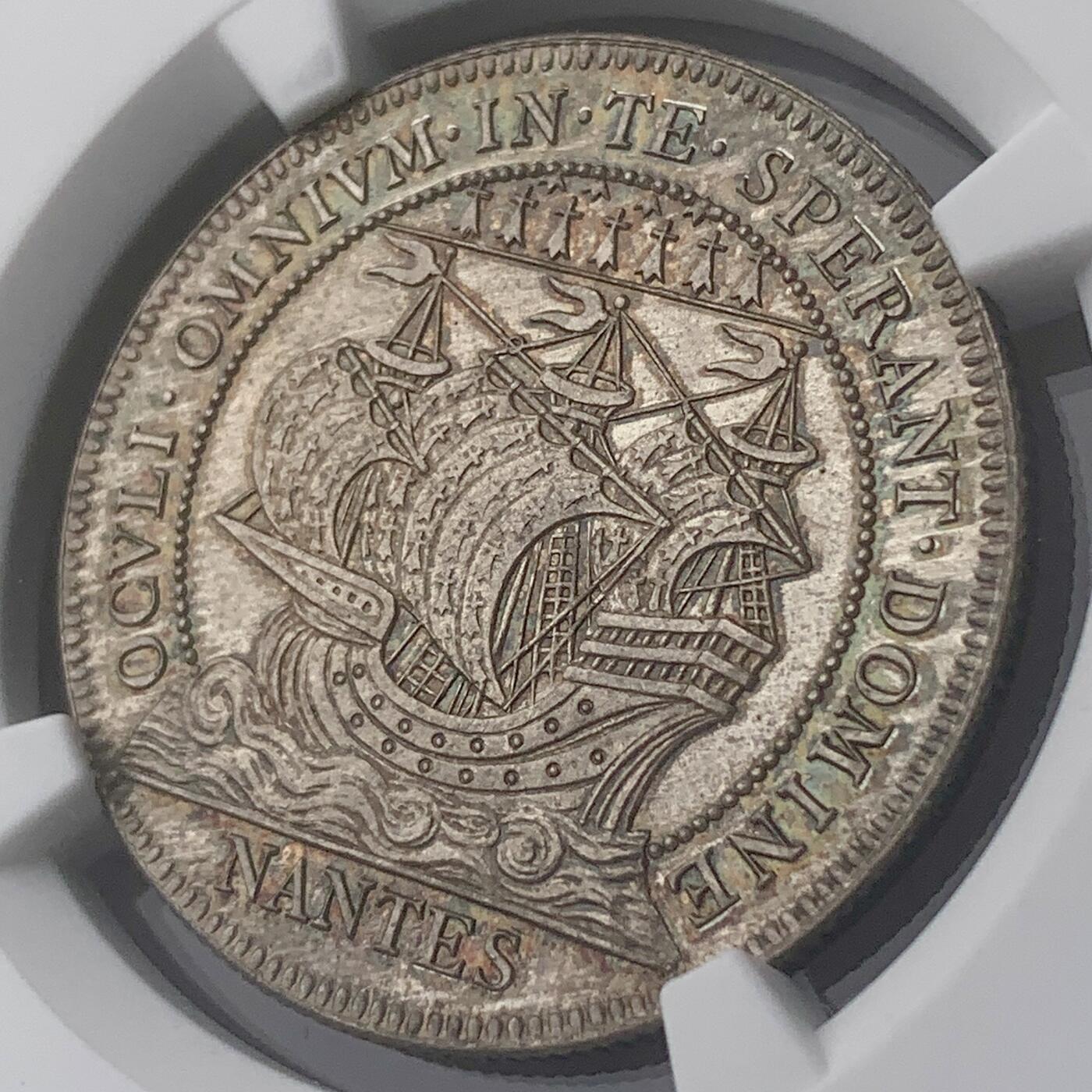 掌中浮雕-藏着的欧洲第048场 NGC MS64 ：法国南特市商会银章，32mm